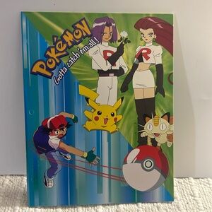 Vintage 1999 Pokemon 2-Pocket Printed Folder 3 Ring Nintendo
